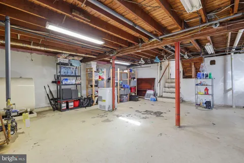 a view of a storage room with utility room