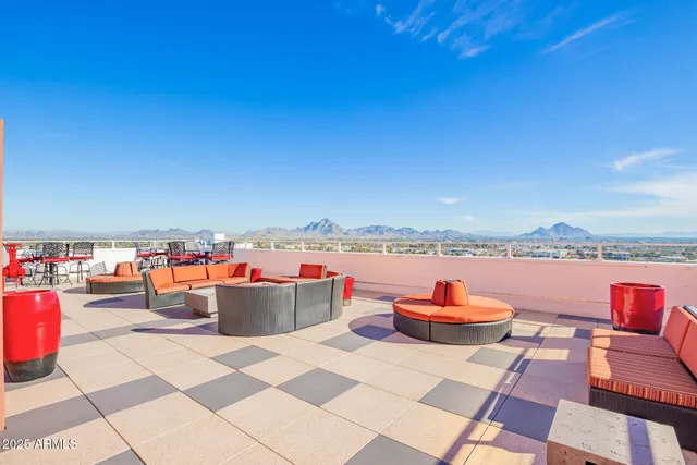 a outdoor space with lounge chair