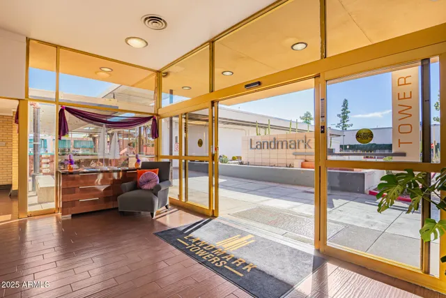 a view of a couch in the balcony
