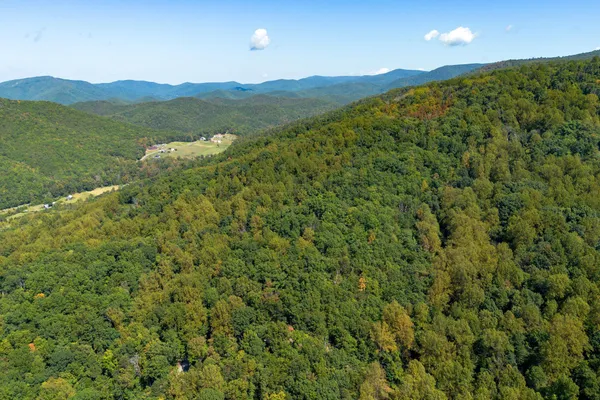 a view of a lush green hillside and a mountain