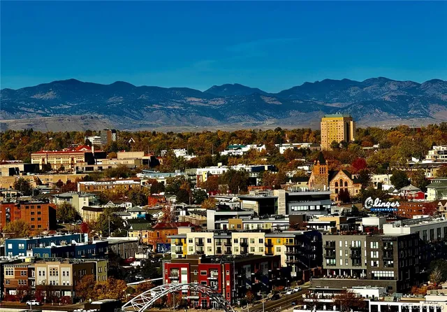 a view of city and mountain