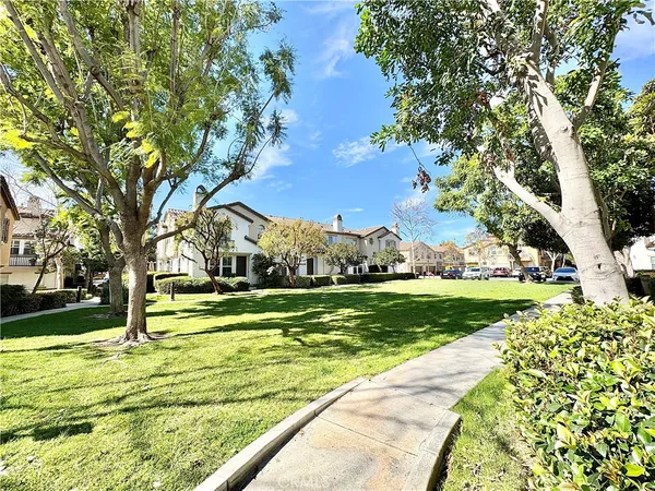 a view of swimming pool and trees in the background