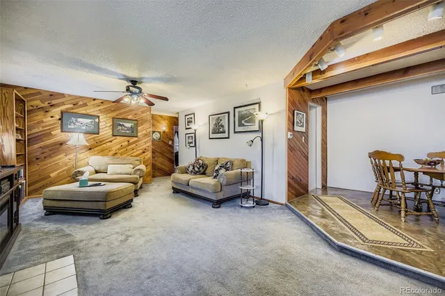 a living room with furniture and a couch