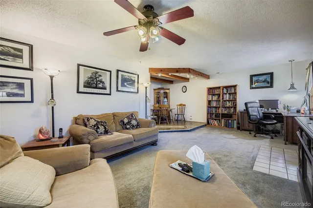 a living room with furniture and a couch