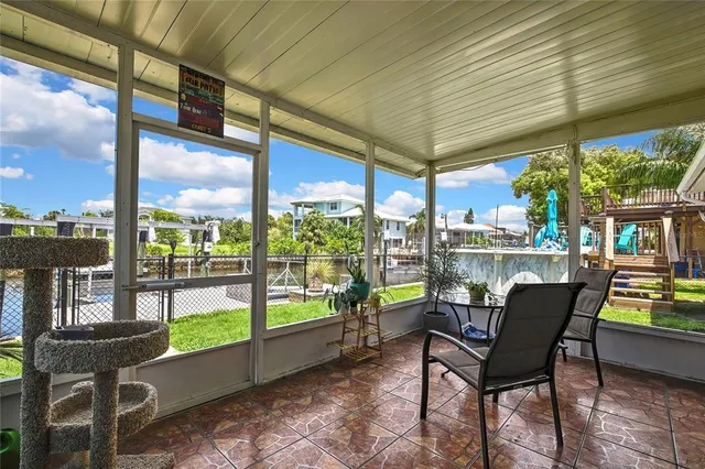 a view of a porch with a yard