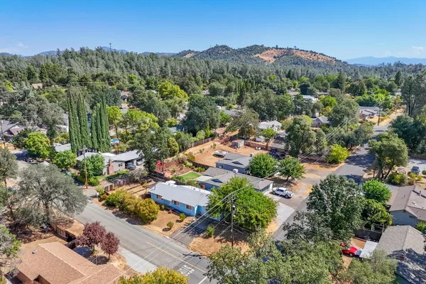 a view of a city and mountains