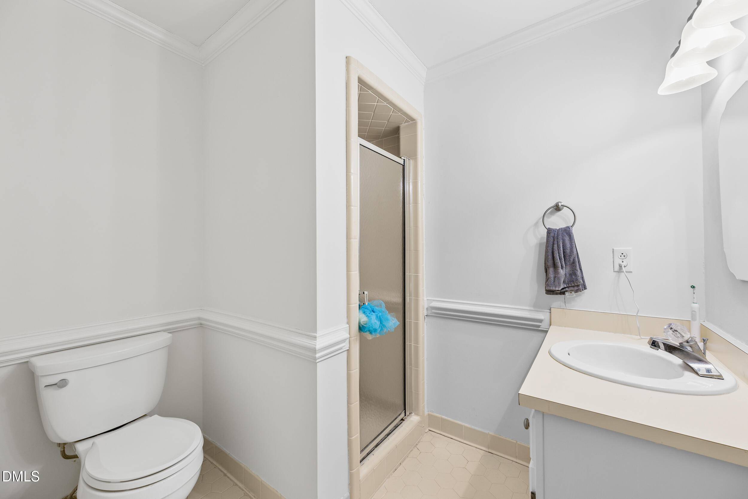 6011 Tenter Banks Square Raleigh, NC 27609 - Photo 32 of 37 a bathroom with a sink vanity and toilet