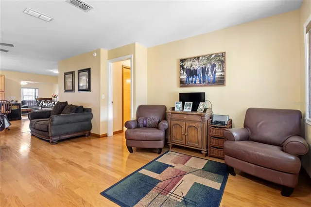 a living room with furniture and a couch