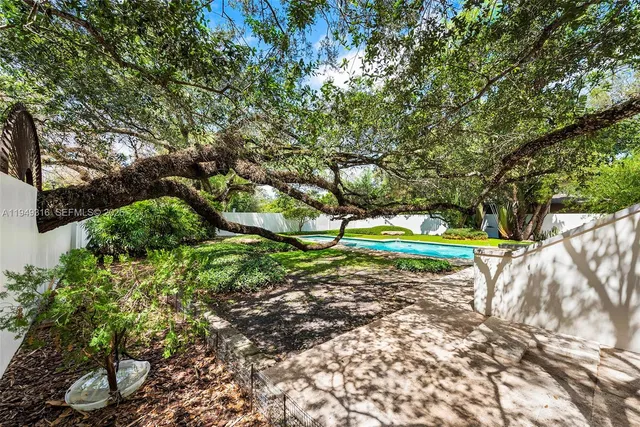 a view of a back yard of the house