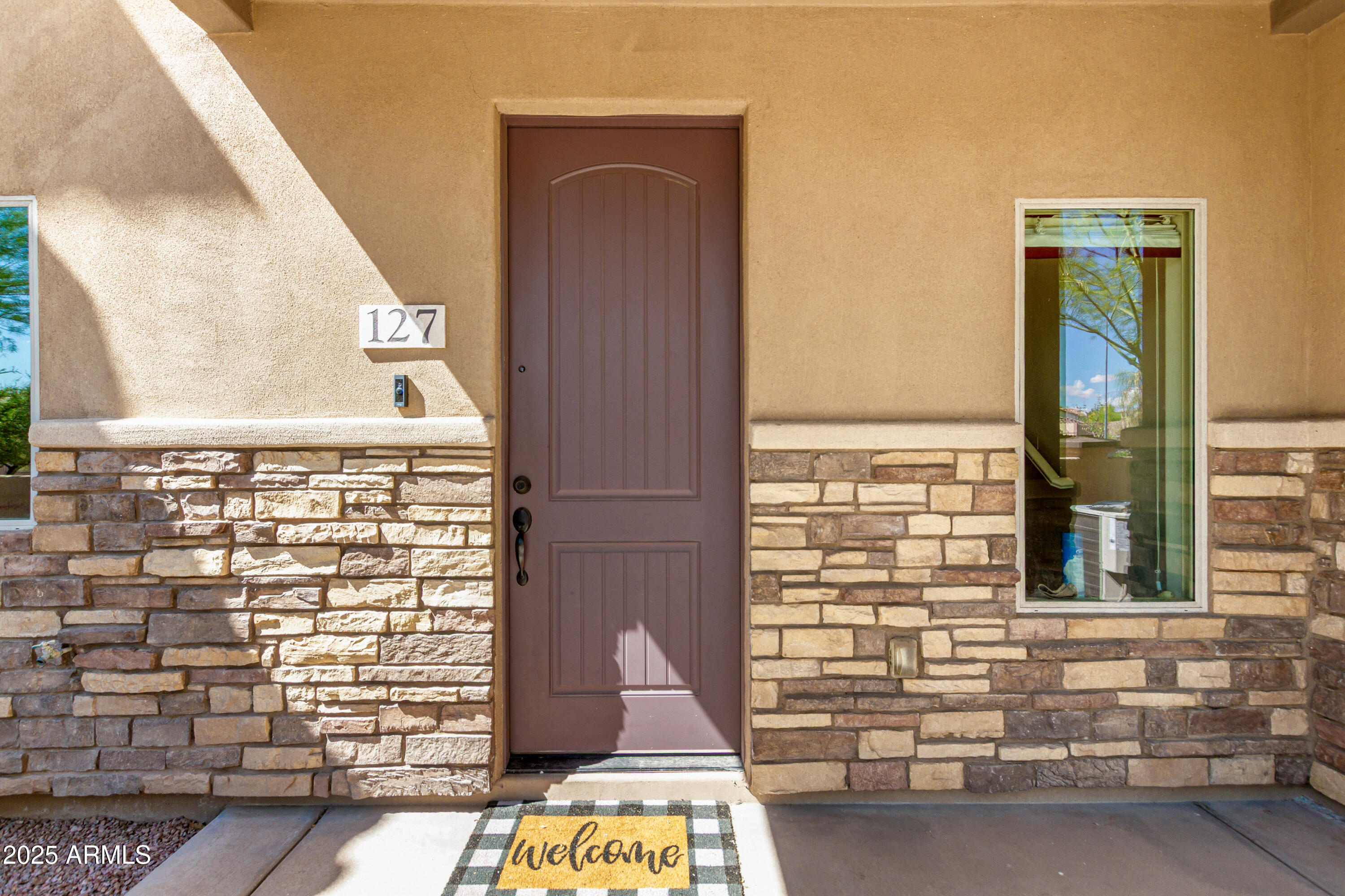 a view of an entryway with a house
