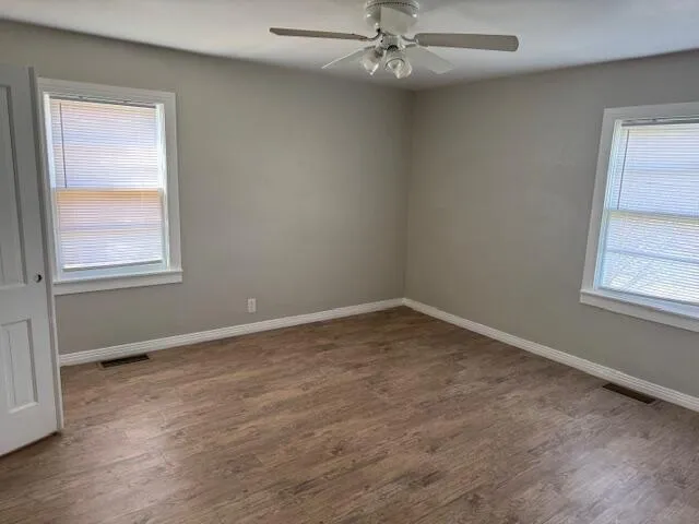 an empty room with a window