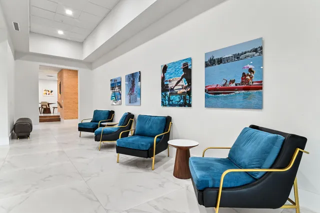 a view of a yard and entertaining space