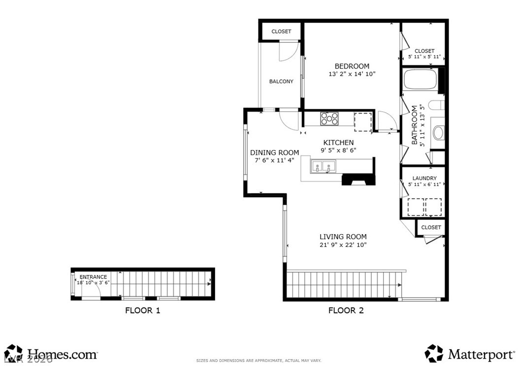 9050 West Warm Springs Road, Unit 2033 Las Vegas, NV 89148 - Photo 30 of 30 A clear floor plan illustrates the layout of this residence, detailing room dimensions and flow.