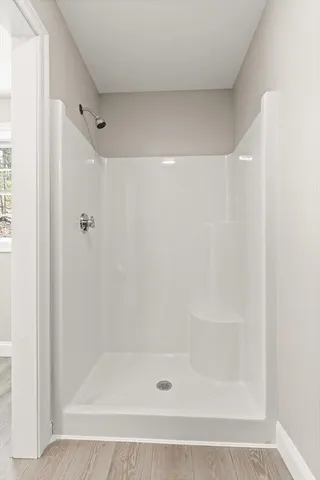 a bathroom with a shower