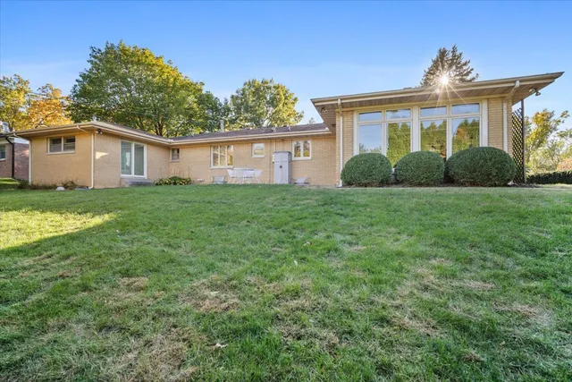 a view of backyard with green space