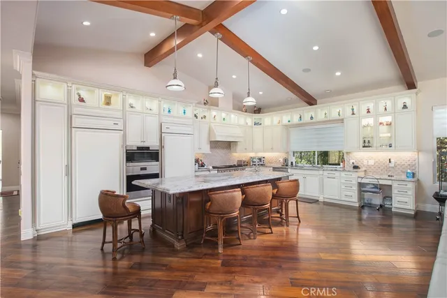 a workspace with wooden floor