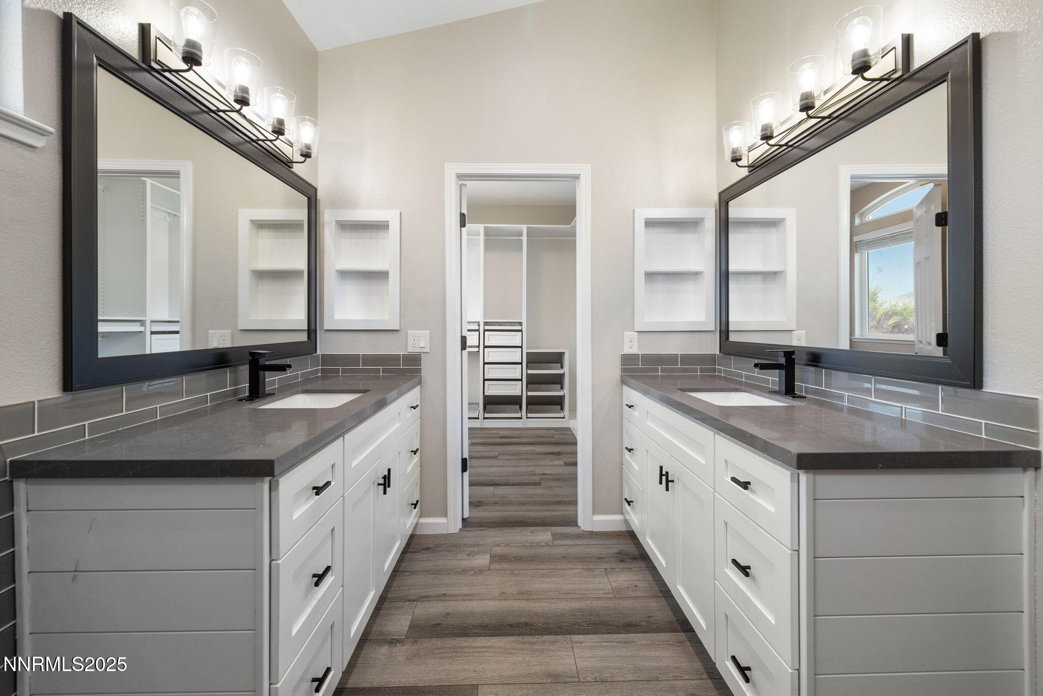 7510 Michaela Drive Reno, NV 89511 - Photo 18 of 33 a bathroom with a granite countertop double vanity sink and mirror