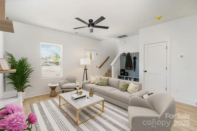 a living room with furniture