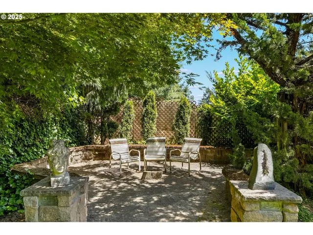 a view of yard with seating space