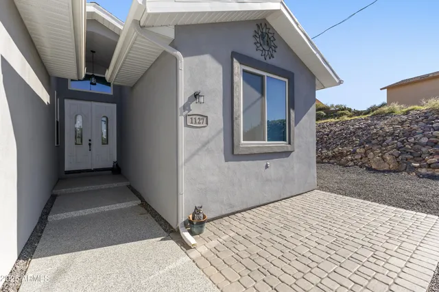 a view of a house with a door