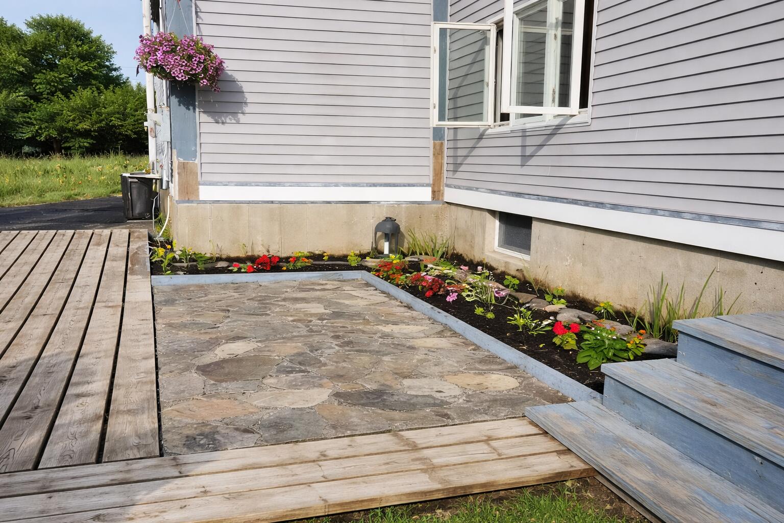 9 A Frame Lane Calais, ME 04619 - Photo 4 of 7 New Stone Patio with wooden walkway