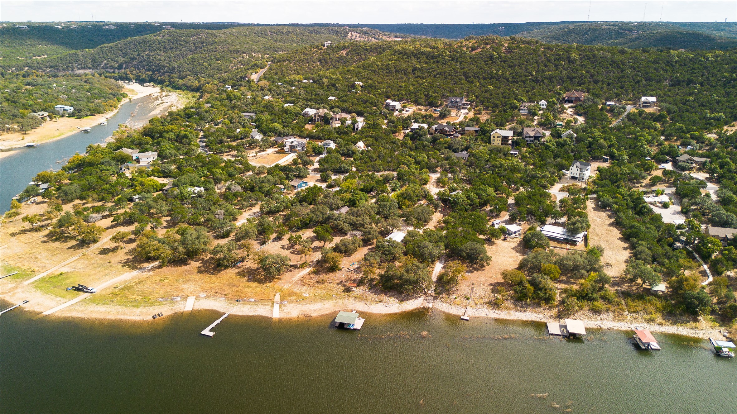 11104 Beach Road Leander, TX 78641 - Photo 14 of 21 Aerial view of property and surrounding area featuring a nearby body of water