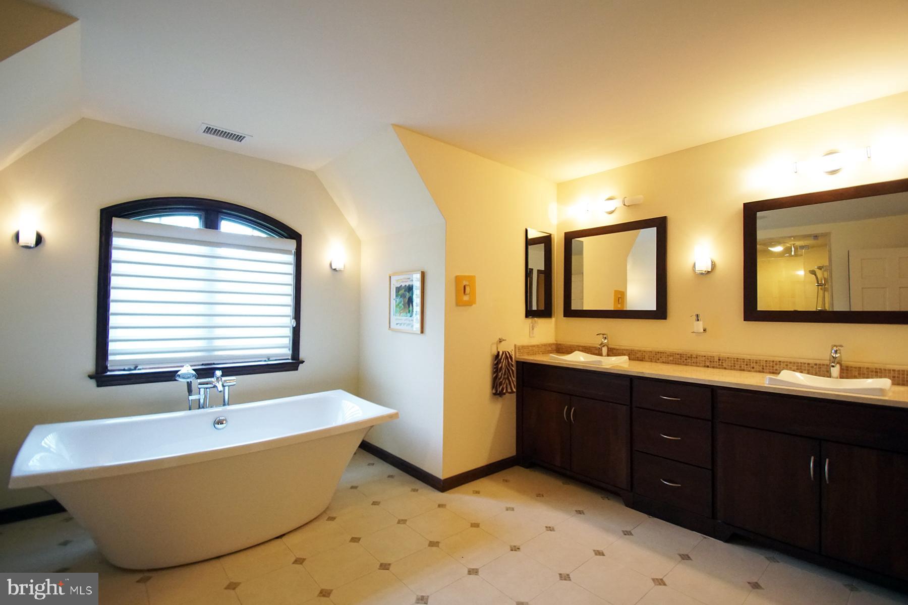 500 North Spring Mill Road Villanova, PA 19085 - Photo 24 of 35 master bath/ dble vanity, radiant heated floors