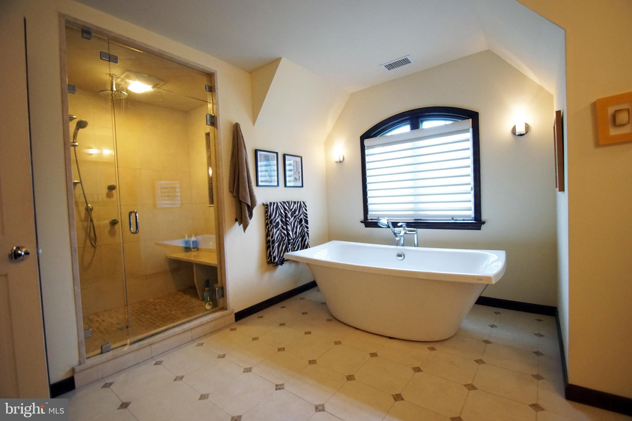 500 North Spring Mill Road Villanova, PA 19085 - Photo 25 of 35 master bth tub and stall shower with steam