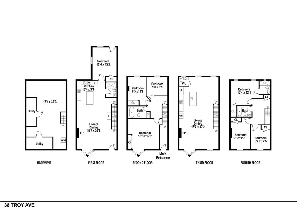38 Troy Avenue Brooklyn, NY 11213 - Photo 16 of 16 a black and white photo of a living room