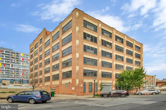 front view of a building with a street