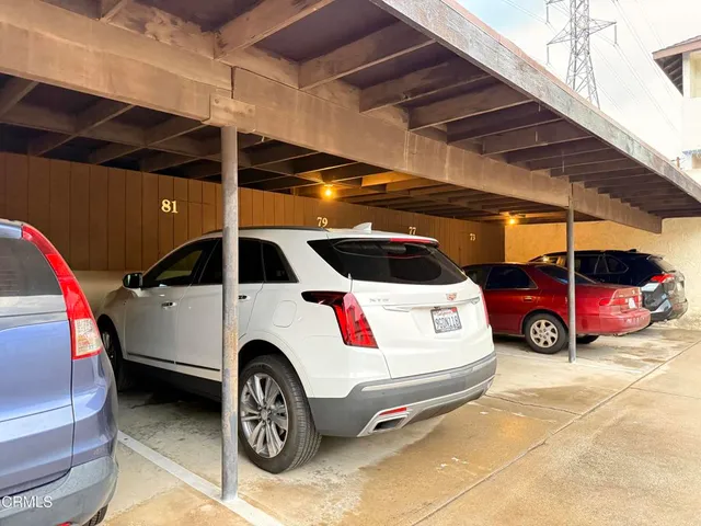 a car parked in a garage