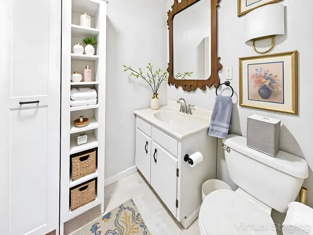 an aerial view of a backyard