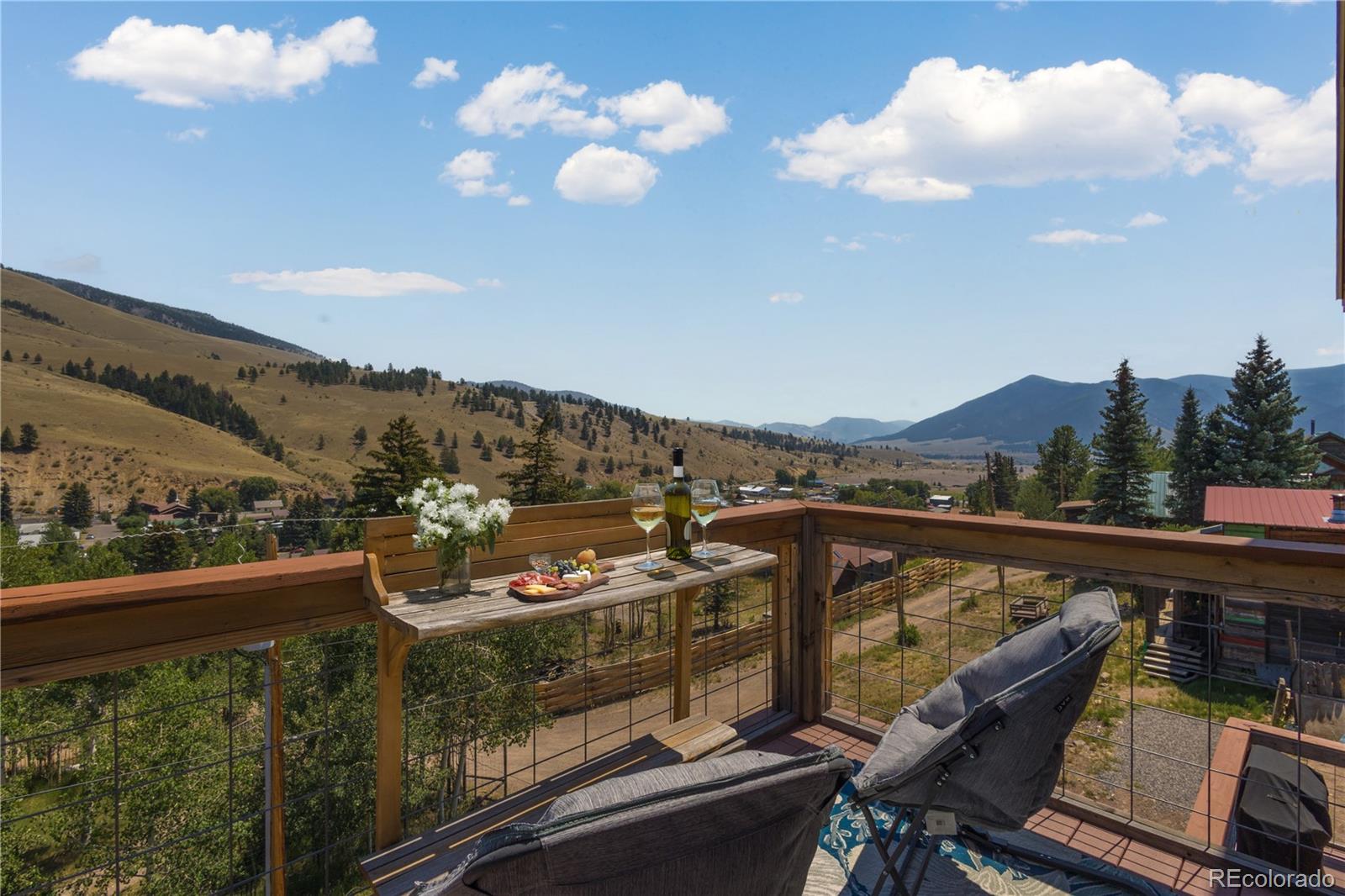 301 West 3rd Street Creede, CO 81130 - Photo 21 of 24 a view of a balcony with couches and wooden floor