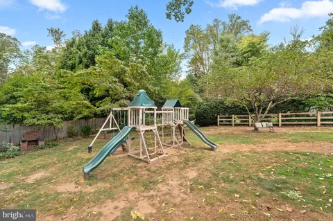 a view of a park with slide