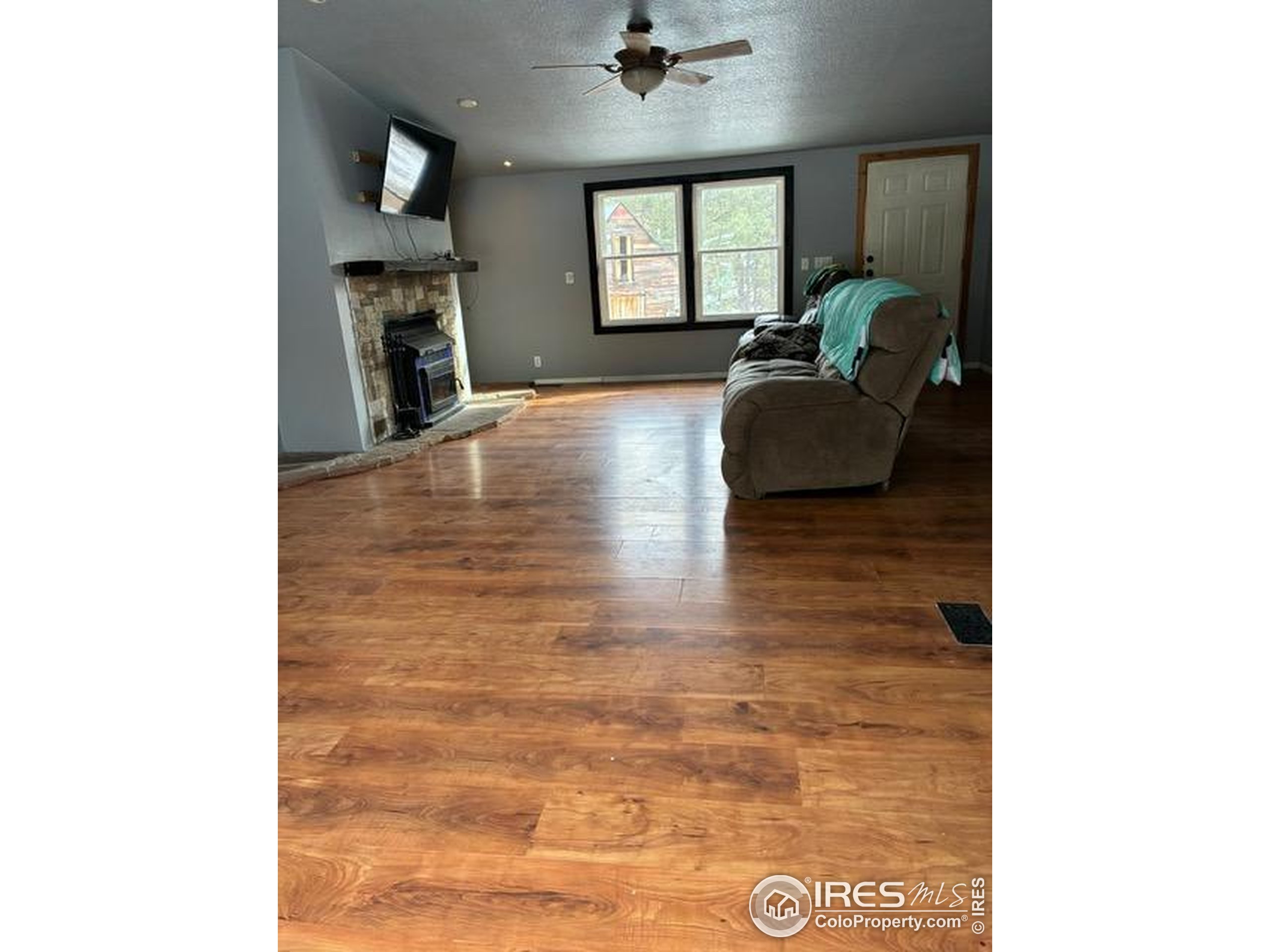 1759 Arapahoe Drive Florissant, CO 80816 - Photo 12 of 40 a living room with furniture and a fireplace