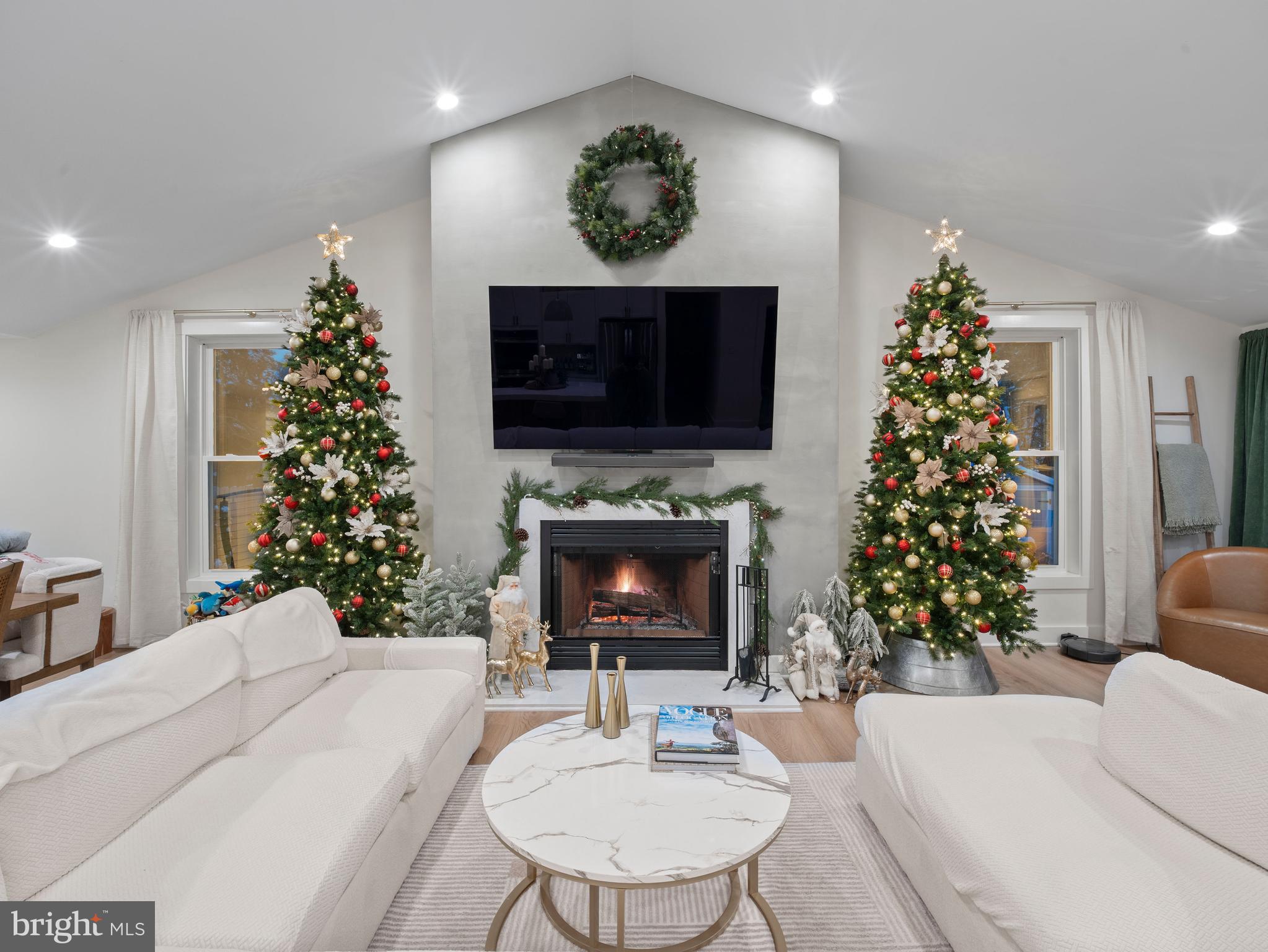 428 Royal Beach Road Pasadena, MD 21122 - Photo 4 of 42 Wood-burning fireplace with Roman Clay finish