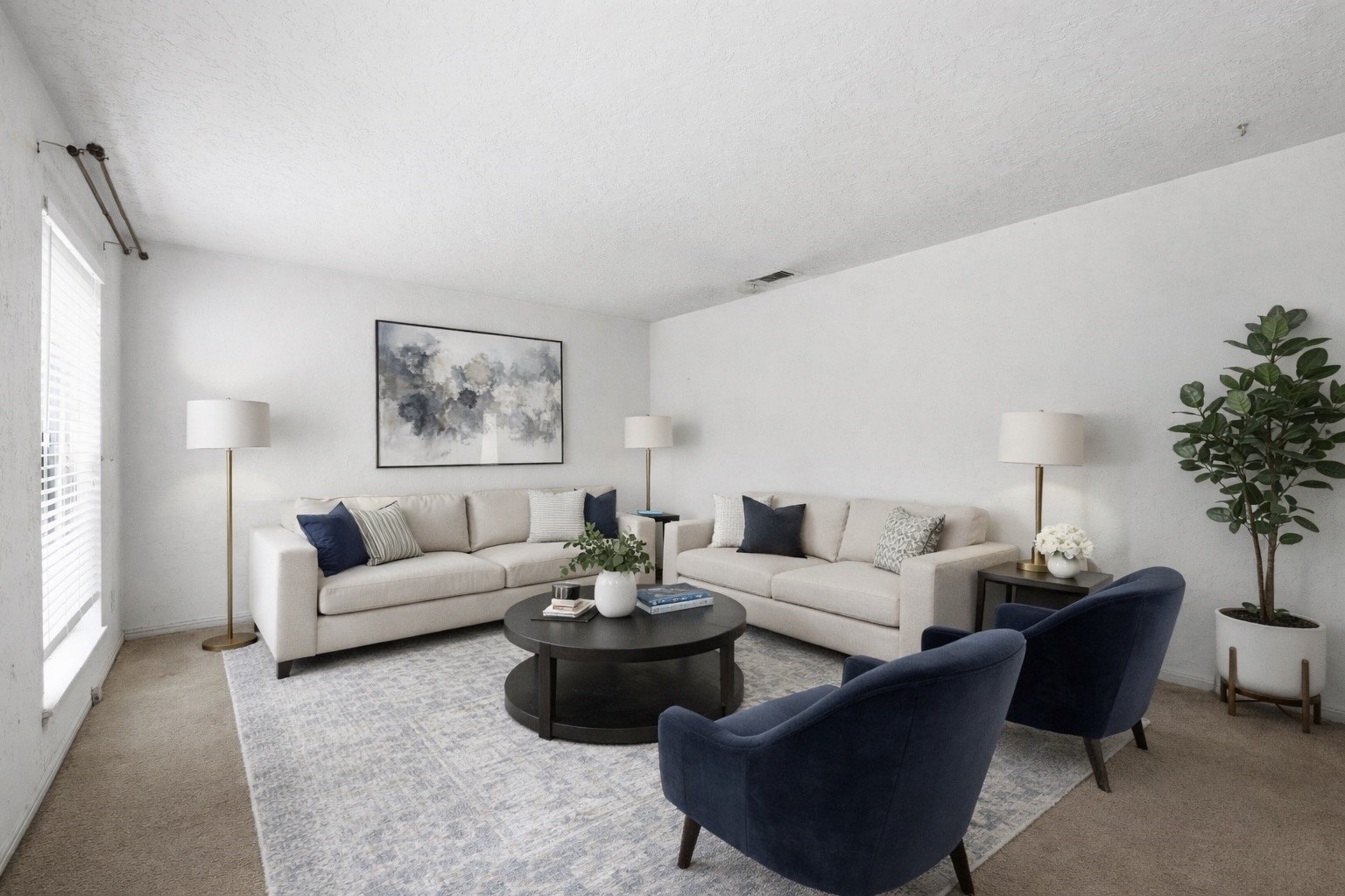 8115 Theisswood Road Spring, TX 77379 - Photo 6 of 36 a living room with furniture potted plant and a window