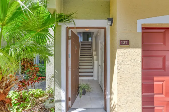 a view of a door of the house