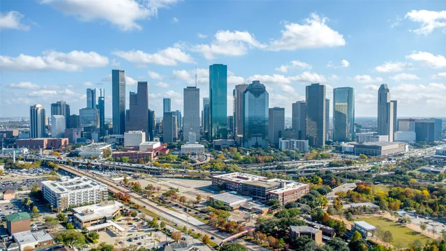 a city of lots of tall buildings