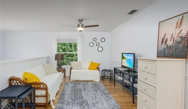 a living room with furniture