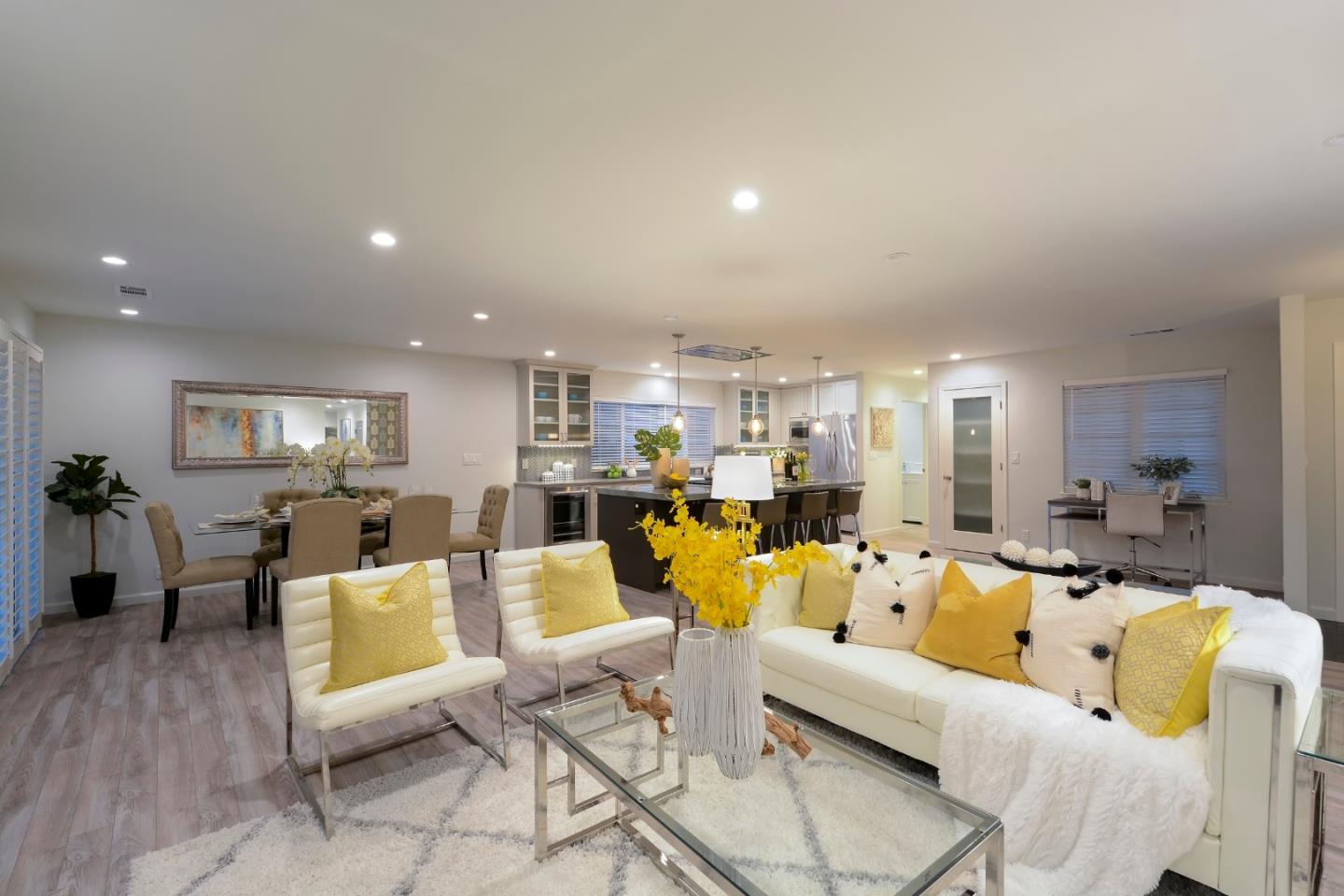 10166 Bonny Drive Cupertino, CA 95014 - Photo 6 of 46 a living room with furniture and a view of kitchen