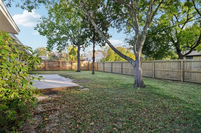 a view of backyard with green space