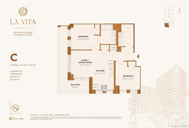 $1,135,500 | 133-25 37th Avenue, Unit 5C | Downtown Flushing