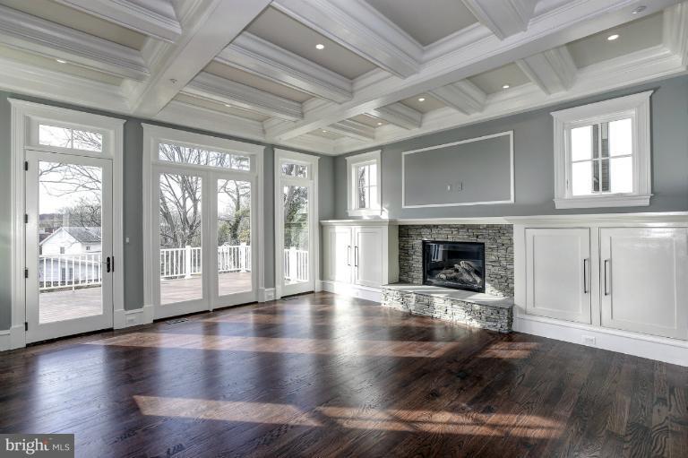 1450 Foxhall Road Northwest Washington, DC 20007 - Photo 17 of 29 Family Room w/11 ft coffered ceiling & fireplace