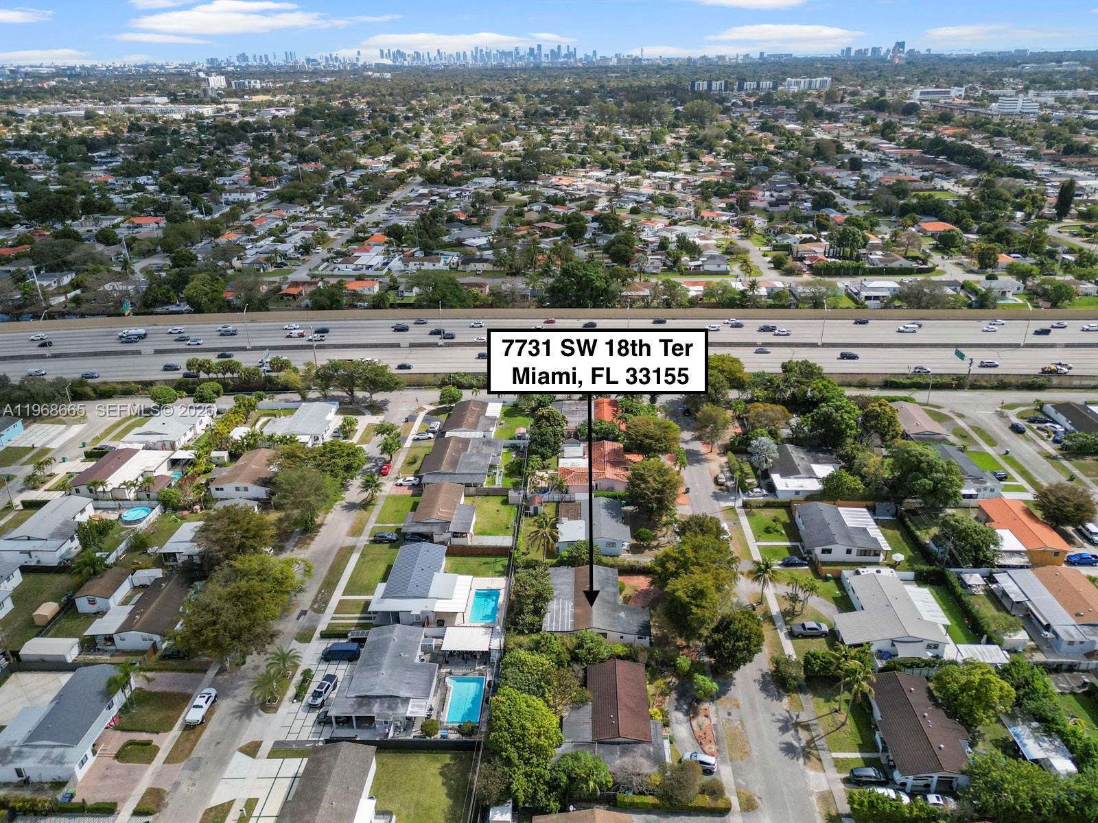 7731 Southwest 18th Terrace Miami, FL 33155 - Photo 47 of 50 an aerial view of residential building and lake view