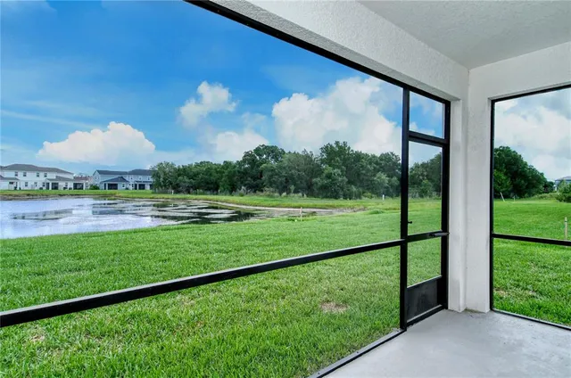 a view of a yard with a large trees