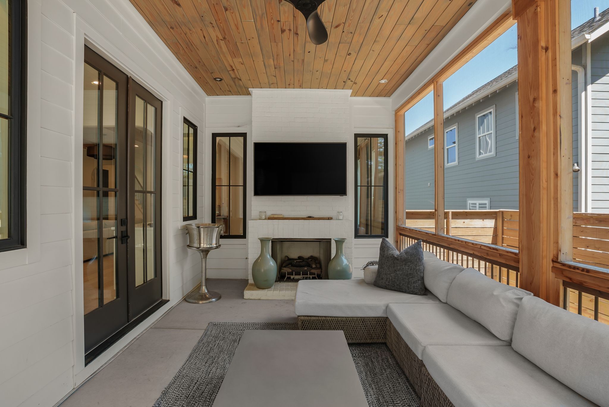 4909 Dakota Avenue Nashville, TN 37209 - Photo 33 of 39 a living room with fireplace furniture and a flat screen tv