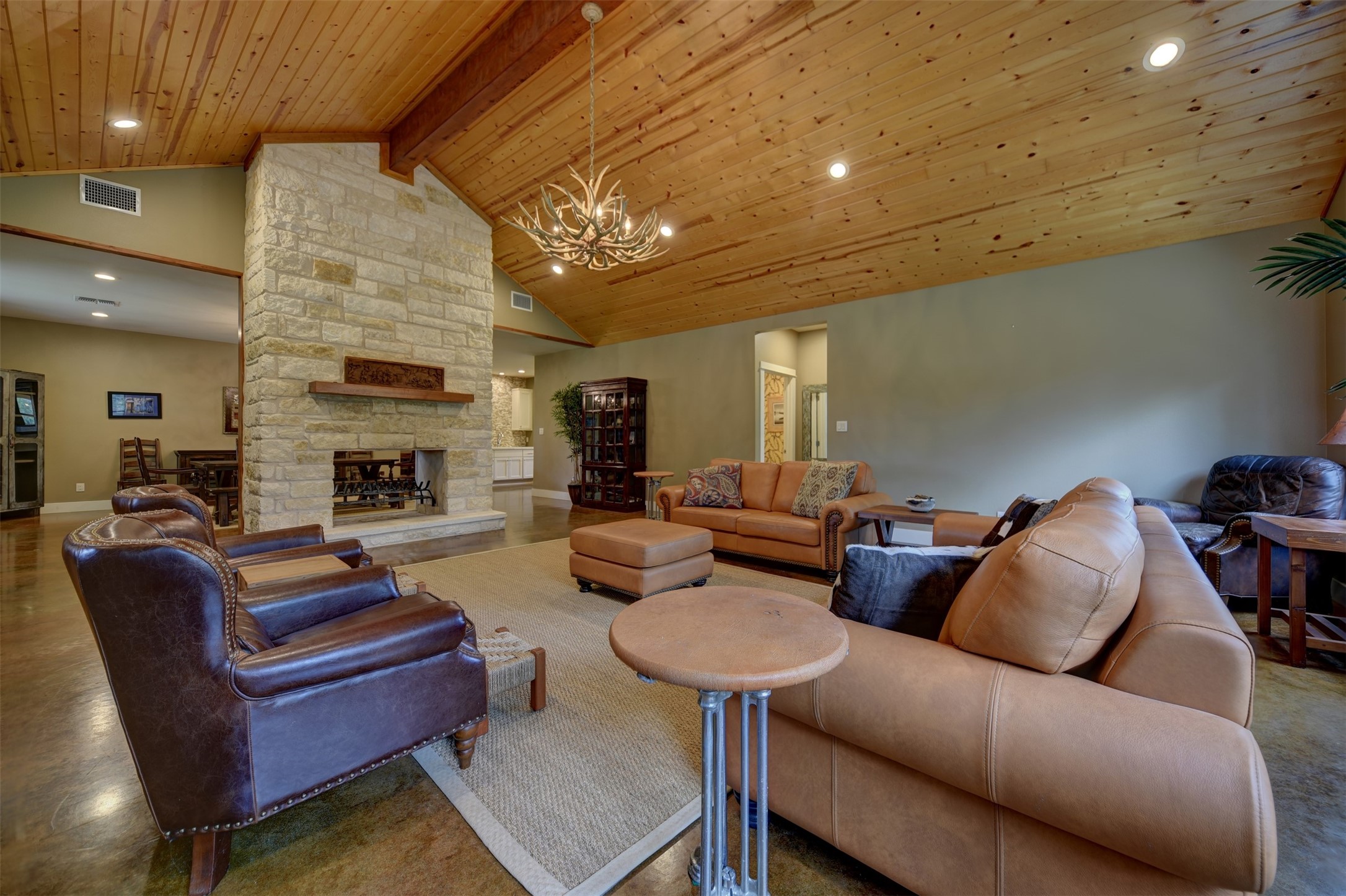 2003 Oak Ridge Road Weimar, TX 78962 - Photo 7 of 35 a living room with furniture a fireplace and a flat screen tv