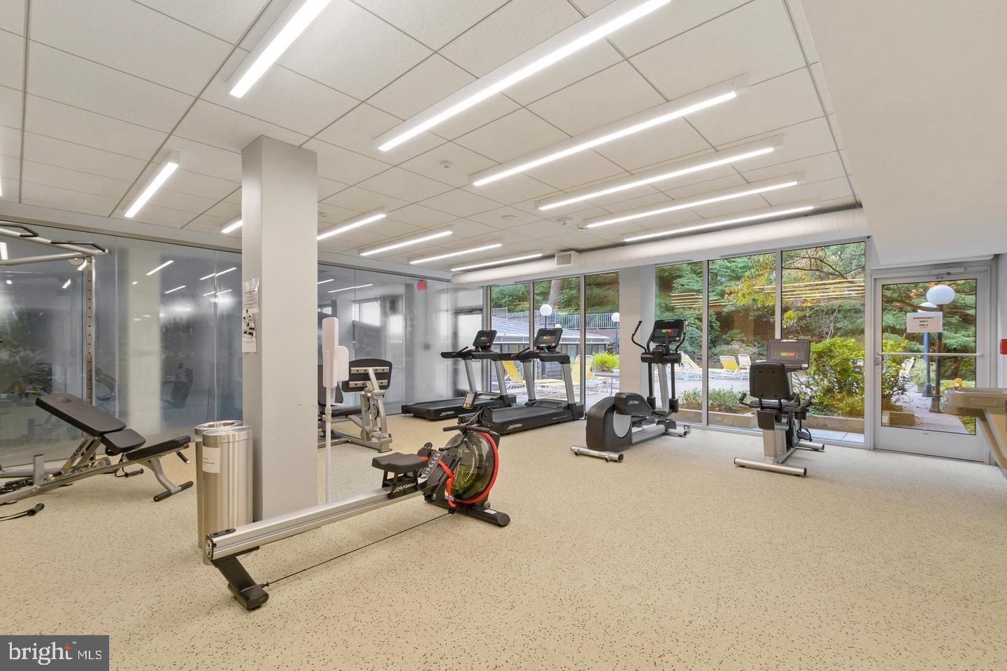 4100 Cathedral Avenue Northwest, Unit 709 Washington, DC 20016 - Photo 18 of 20 a view of a room with gym equipment