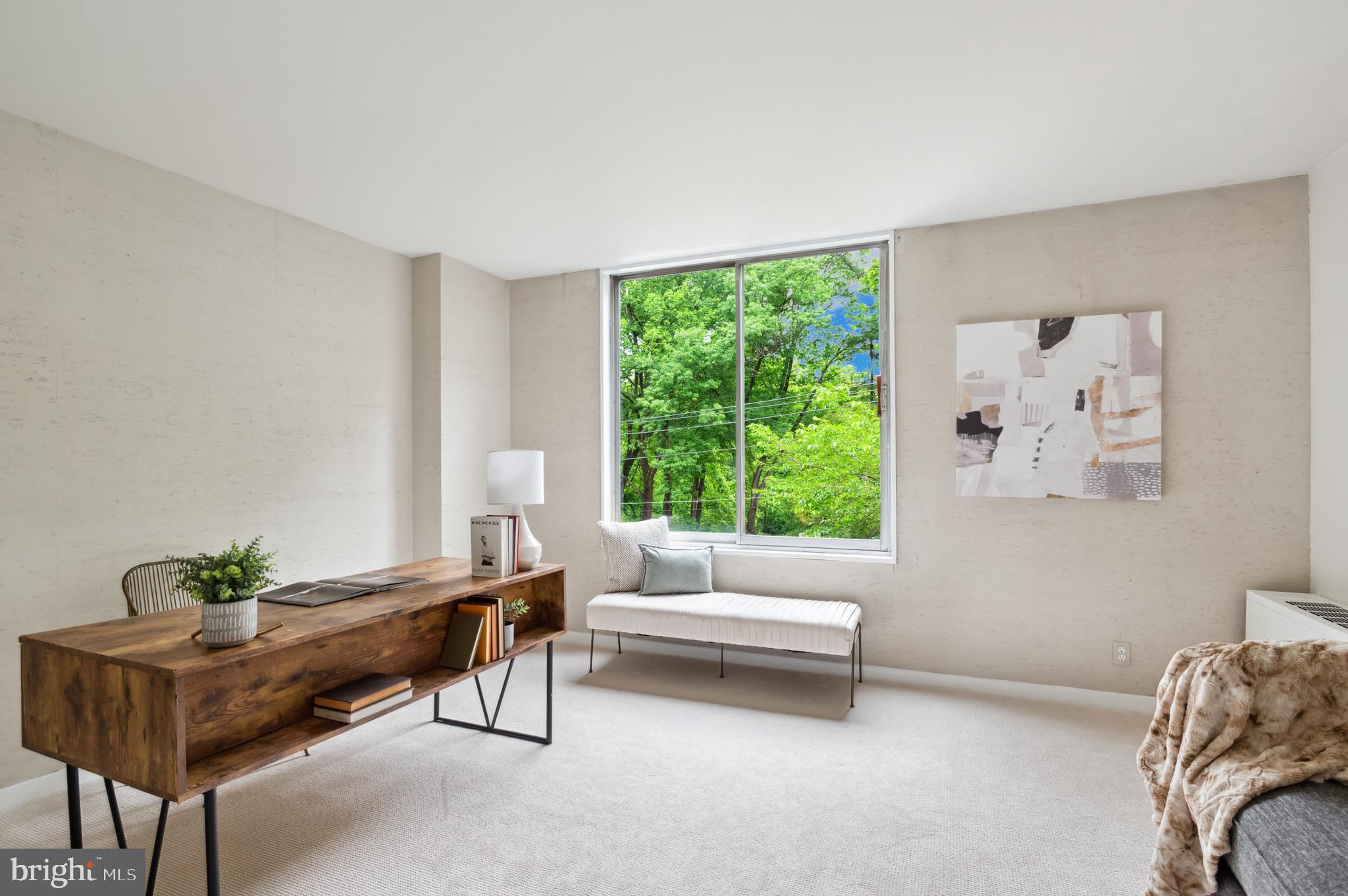 4100 Cathedral Avenue Northwest, Unit 709 Washington, DC 20016 - Photo 10 of 20 a living room with furniture and a window